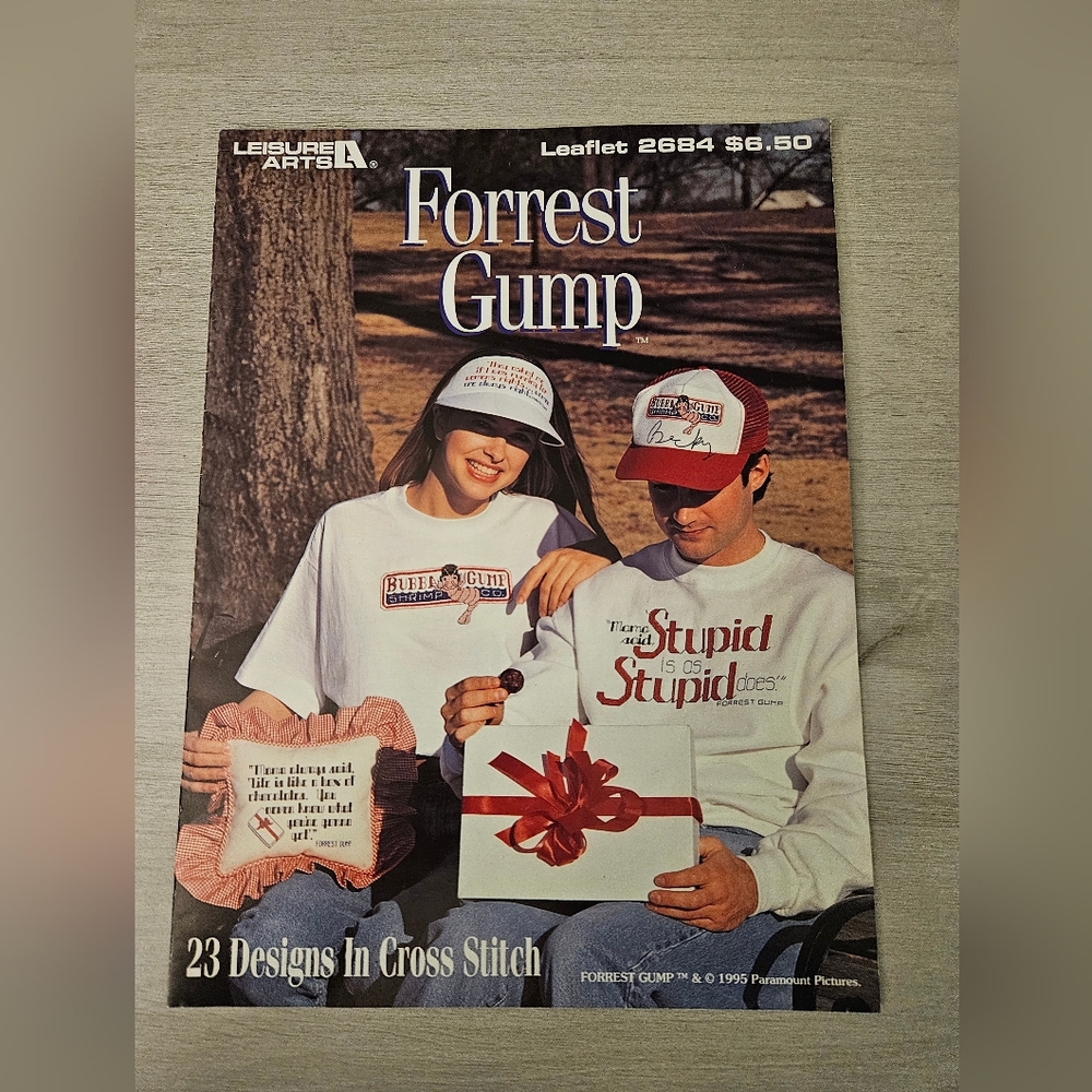 Leisure Arts Forrest Gump Counted Cross Stitch Designs Leaflet 1995 Vintage